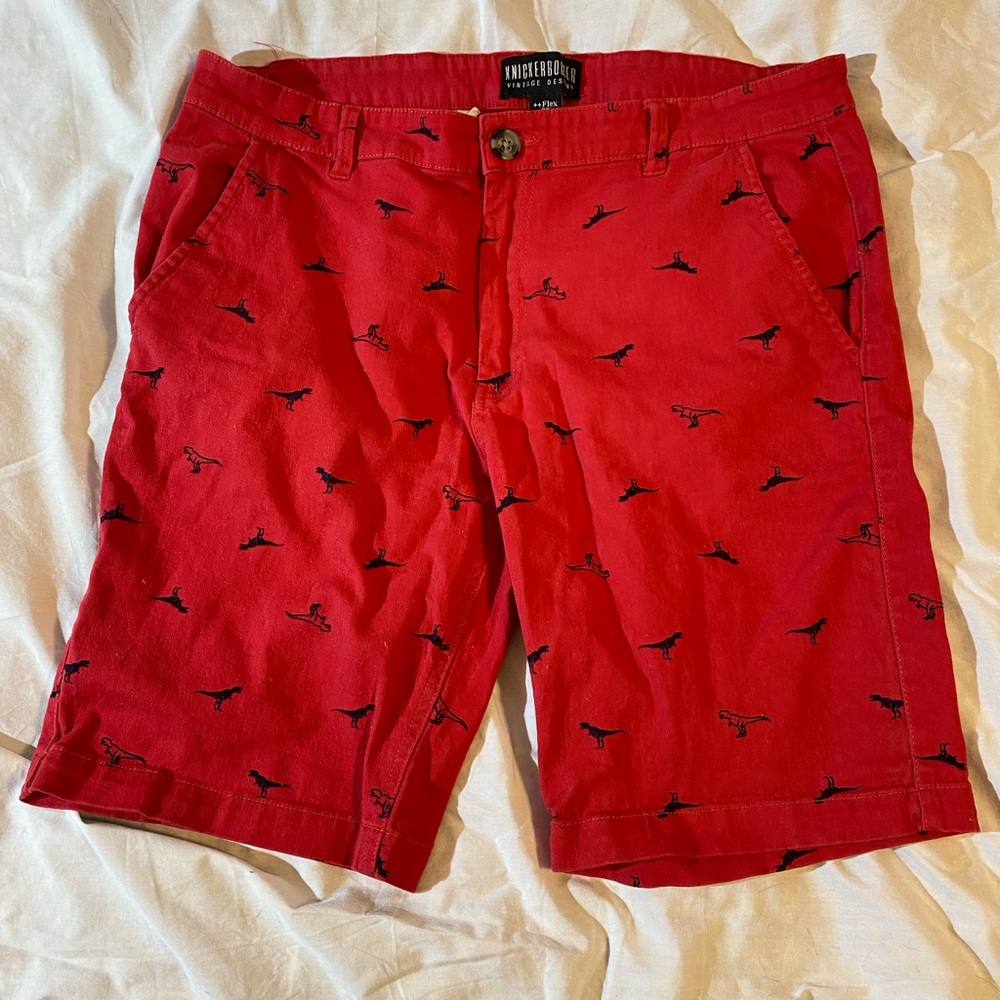 Knickerbocker Red Dinosaur Shorts